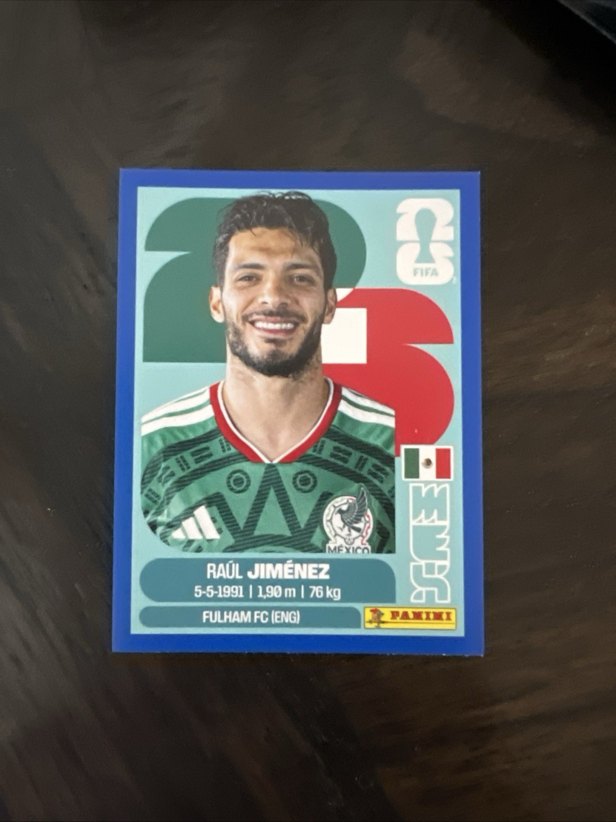 2026 Panini World Cup BLUE PARALLEL STICKER RAUL JIMENEZ MEX 17