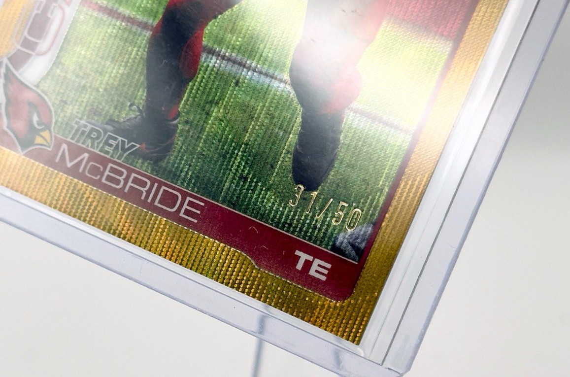 2025 Topps Chrome- Trey McBride #4 Gold Wave Refractor Arizona Cardinals 31/50