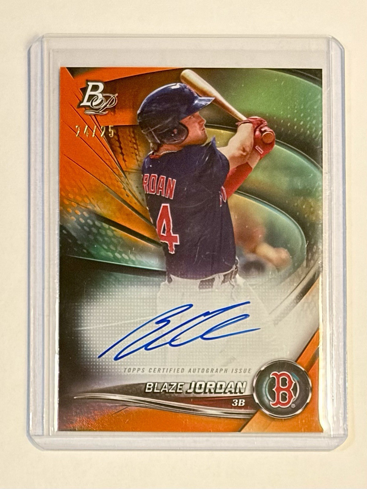 2022 Bowman Platinum – Top Prospects Blaze Jordan #TOP-52 Orange Autographs /25
