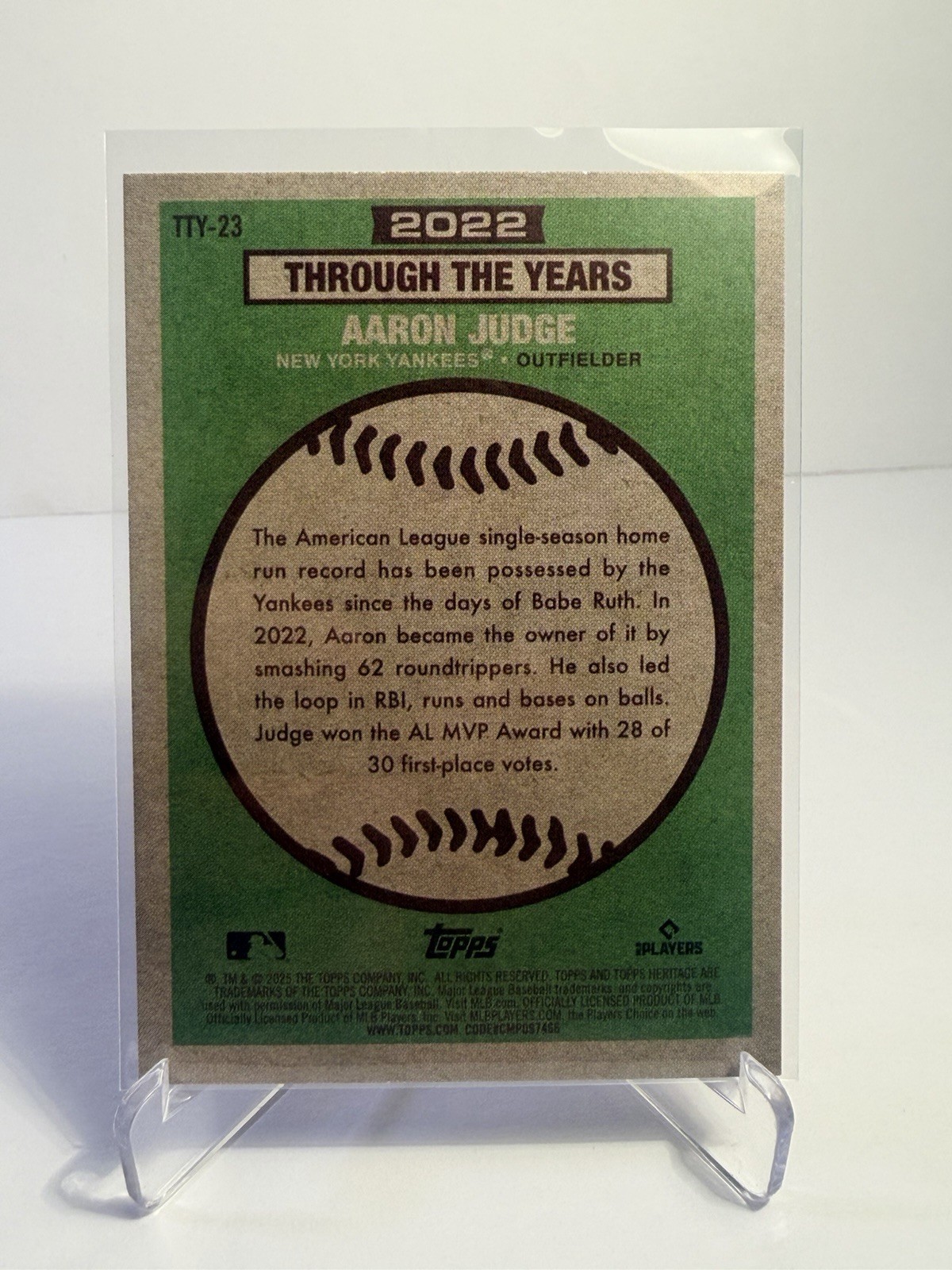 Aaron Judge Through the Years Holographic 2025 Topps Heritage #TTY-23 Yankees