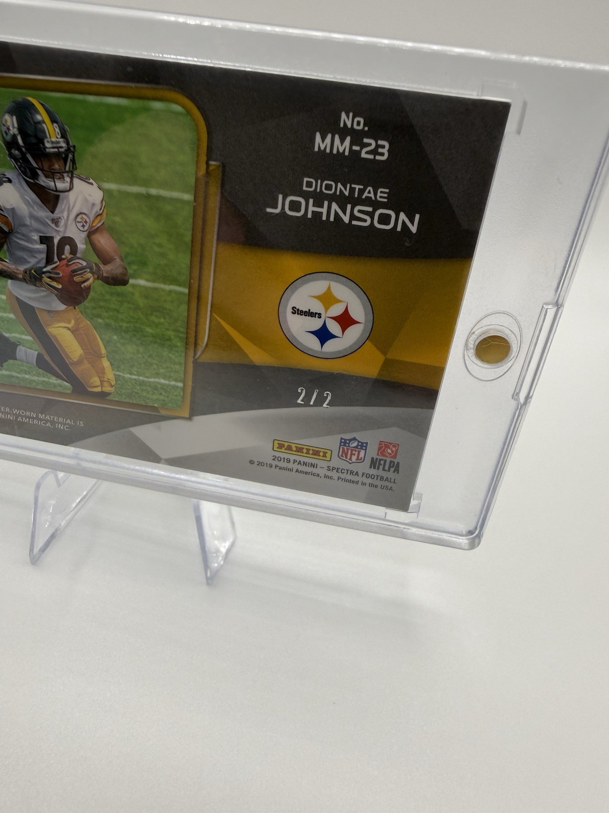 2019 Panini Spectra Diontae Johnson #MM-23 Game Worn Patch With Photo 2/2