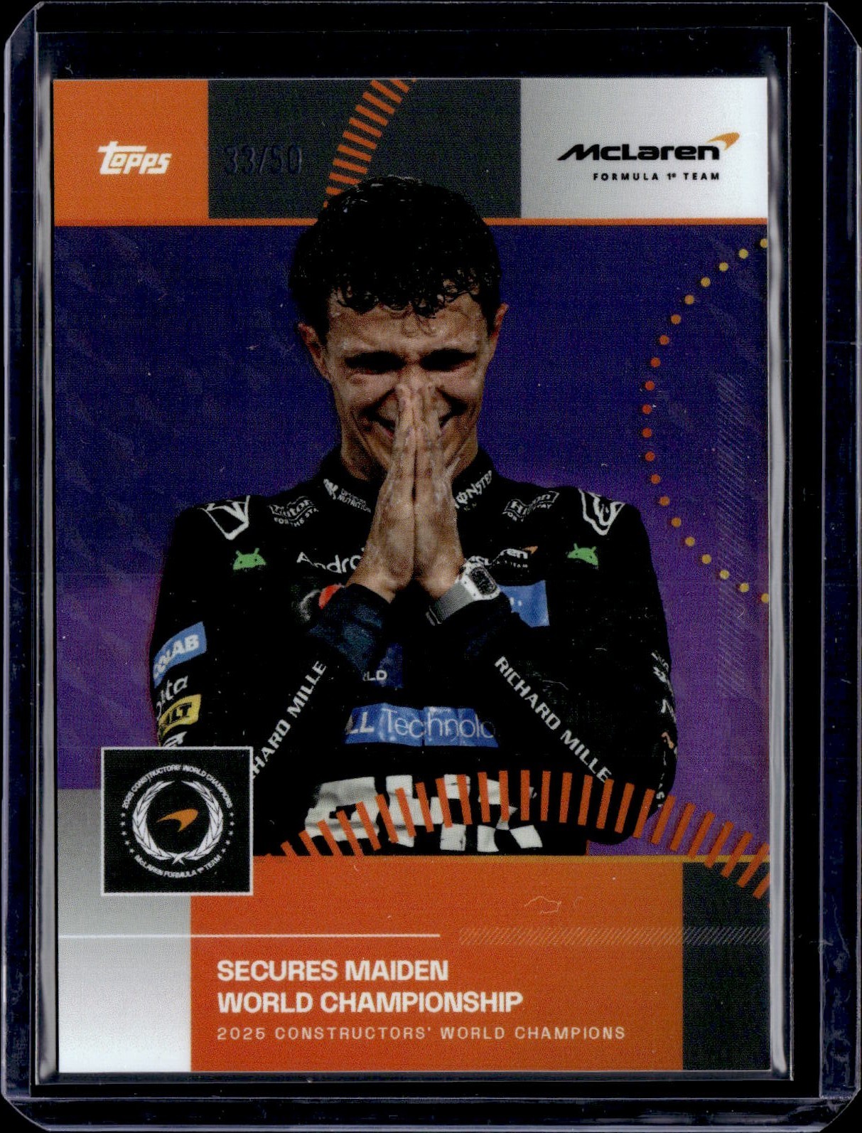 2025 Topps McLaren Racing Lando Norris Behind The Scenes /50 World Champion