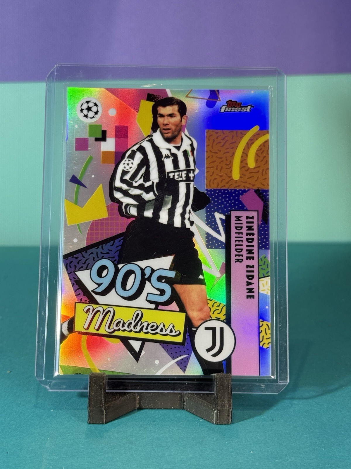 2025-26 Topps Finest UEFA Club – ’90s Madness #MAD-7 Zinédine Zidane