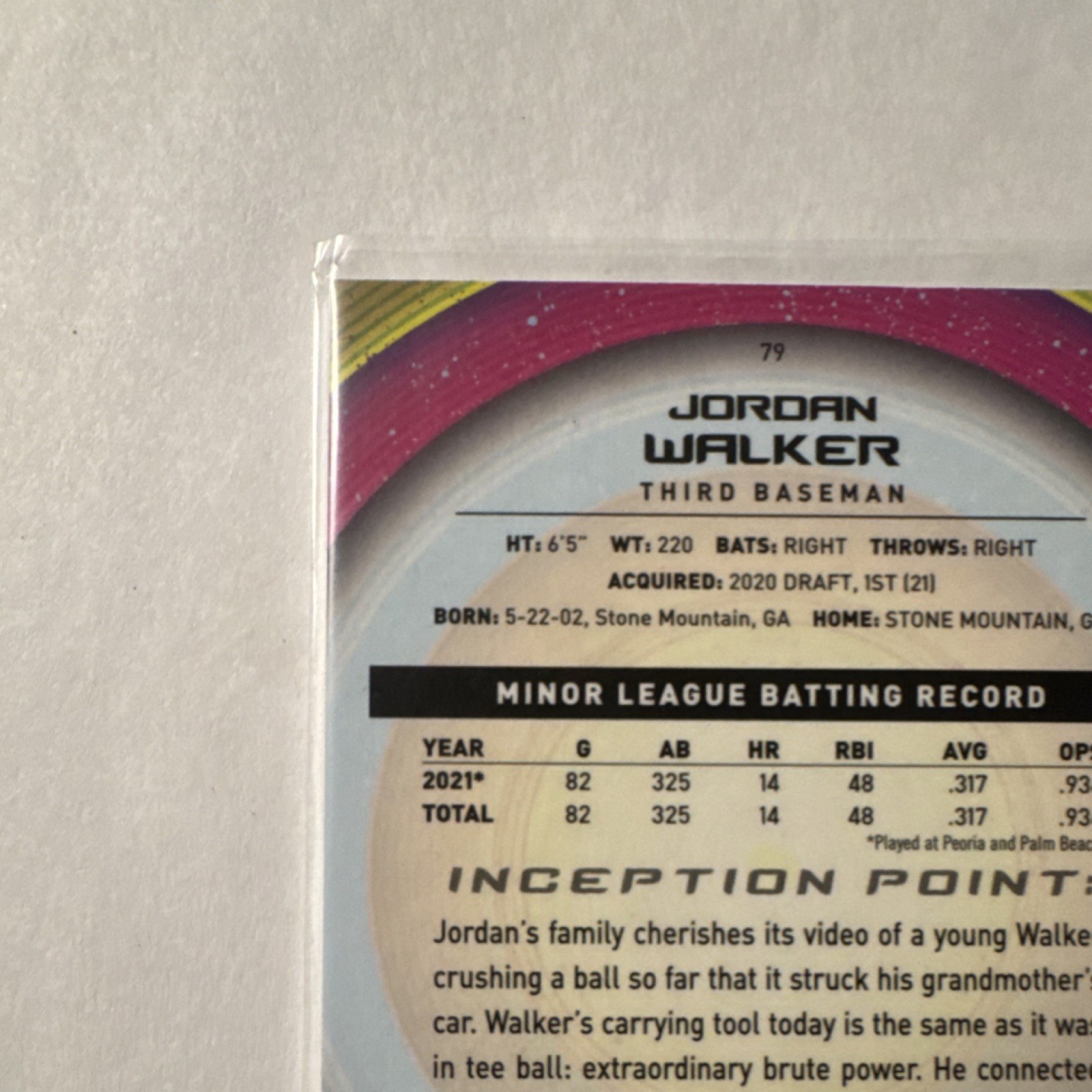 Topps 2022 Bowman Inception Jordan Walker St. Louis Cardinals #79 Base Set