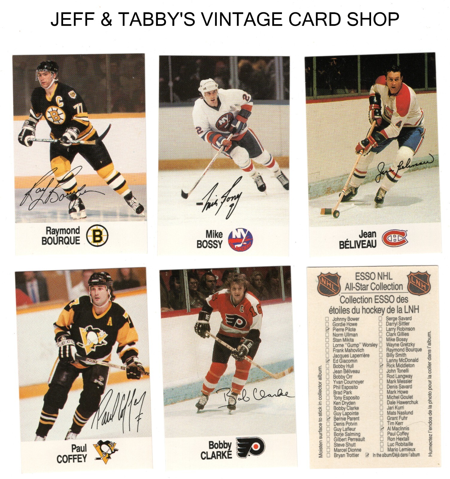 1988-89 ESSO HOCKEY ALL-STAR COLLECTION/SEE DROP DOWN MENU 4 CARD U WIL RECEIVE