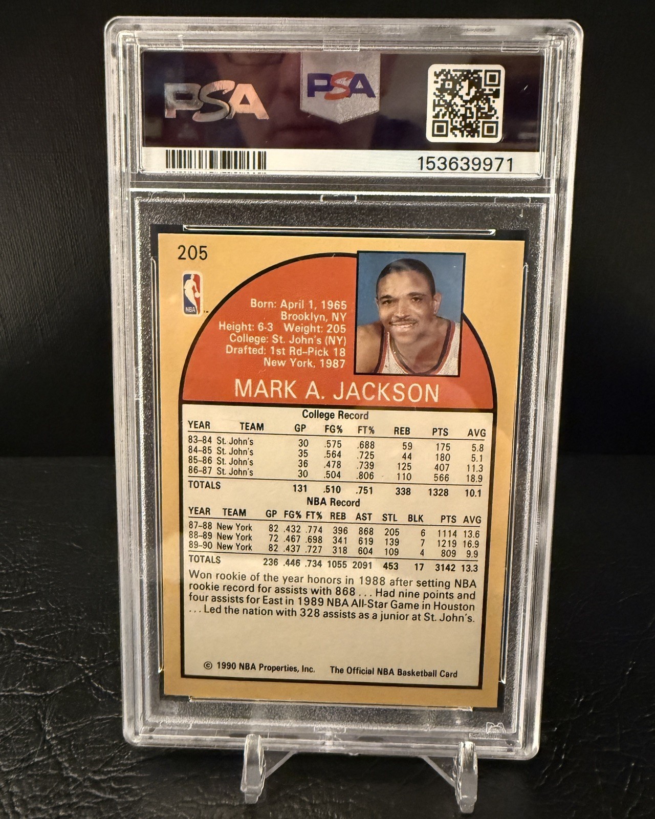 PSA 8.5 – 1990 Hoops #205 Mark Jackson w/ Menendez Brothers