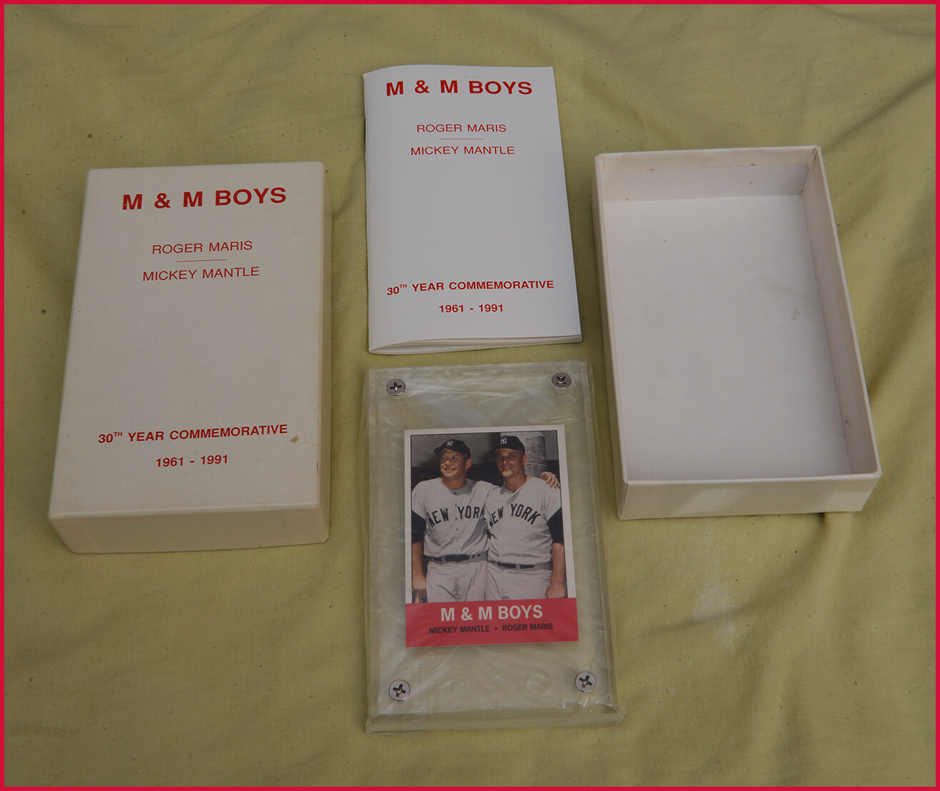 M & M Boys Mickey Mantle & Roger Maris 1991 Set 30th Anniversary CARD Low number
