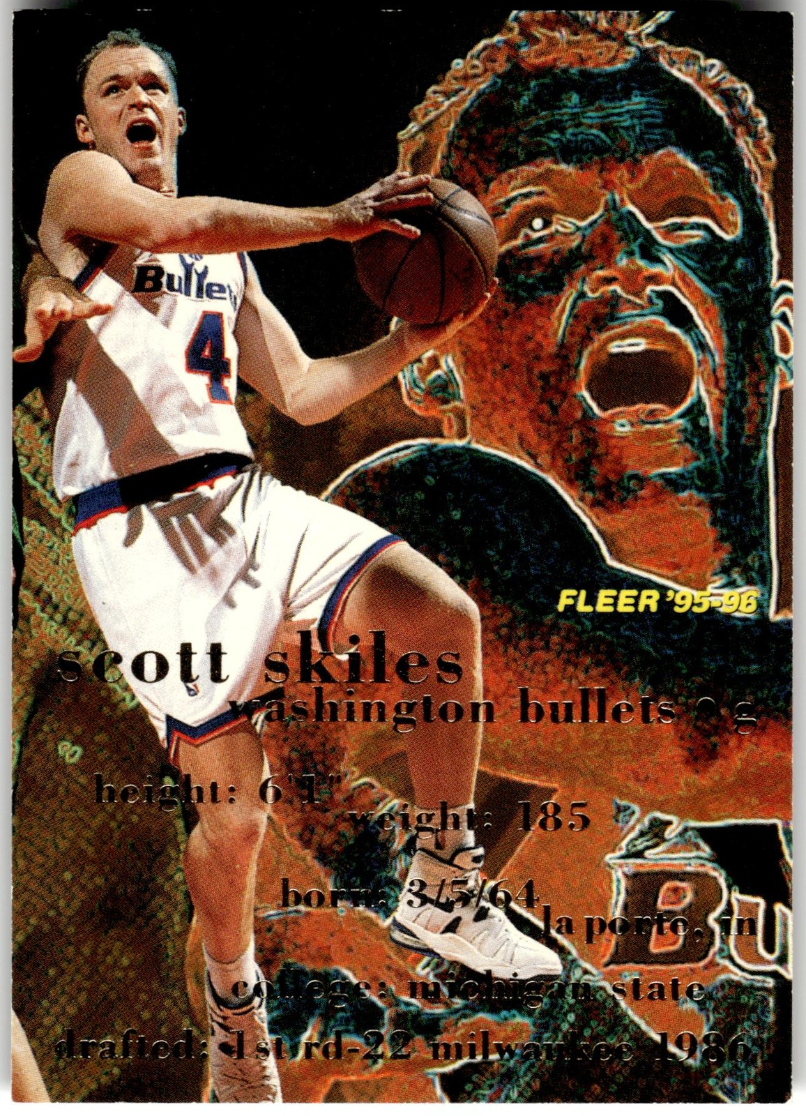 1995-96 Fleer #196 Scott Skiles Washington Bullets NBA