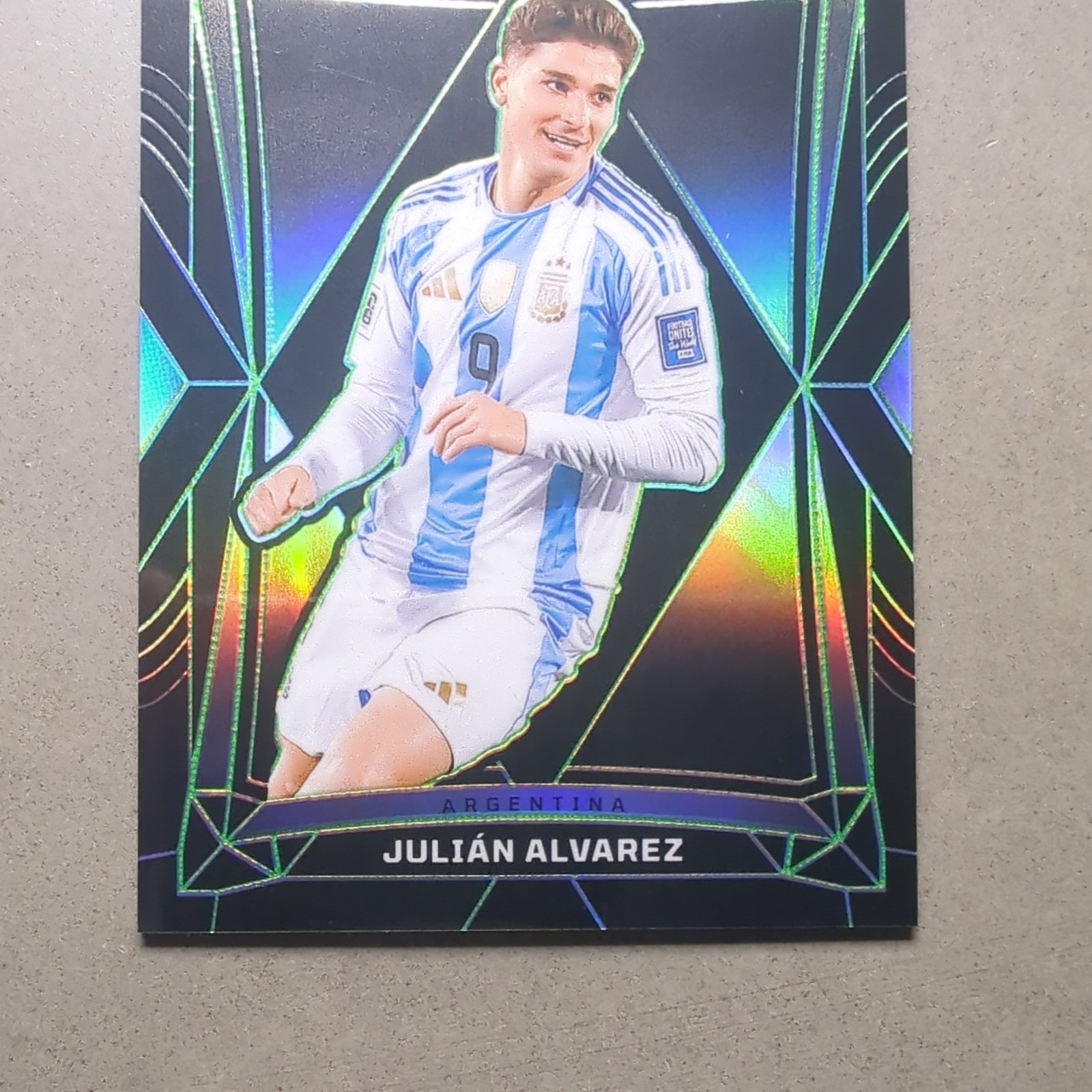 Julian Alvarez 2024-25 Panini Obsidian Electric Etch Green #3/5 #73 Argentina
