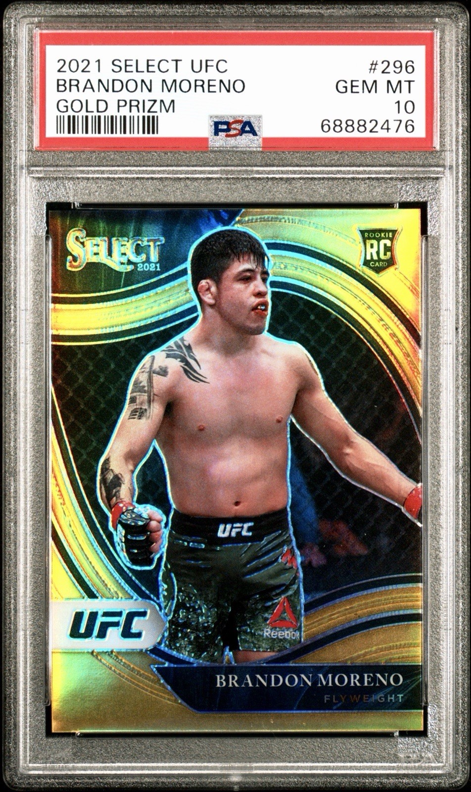 Brandon Moreno 2021 Select UFC RC Octagonside True Gold /10 PSA 10 Rookie POP 2