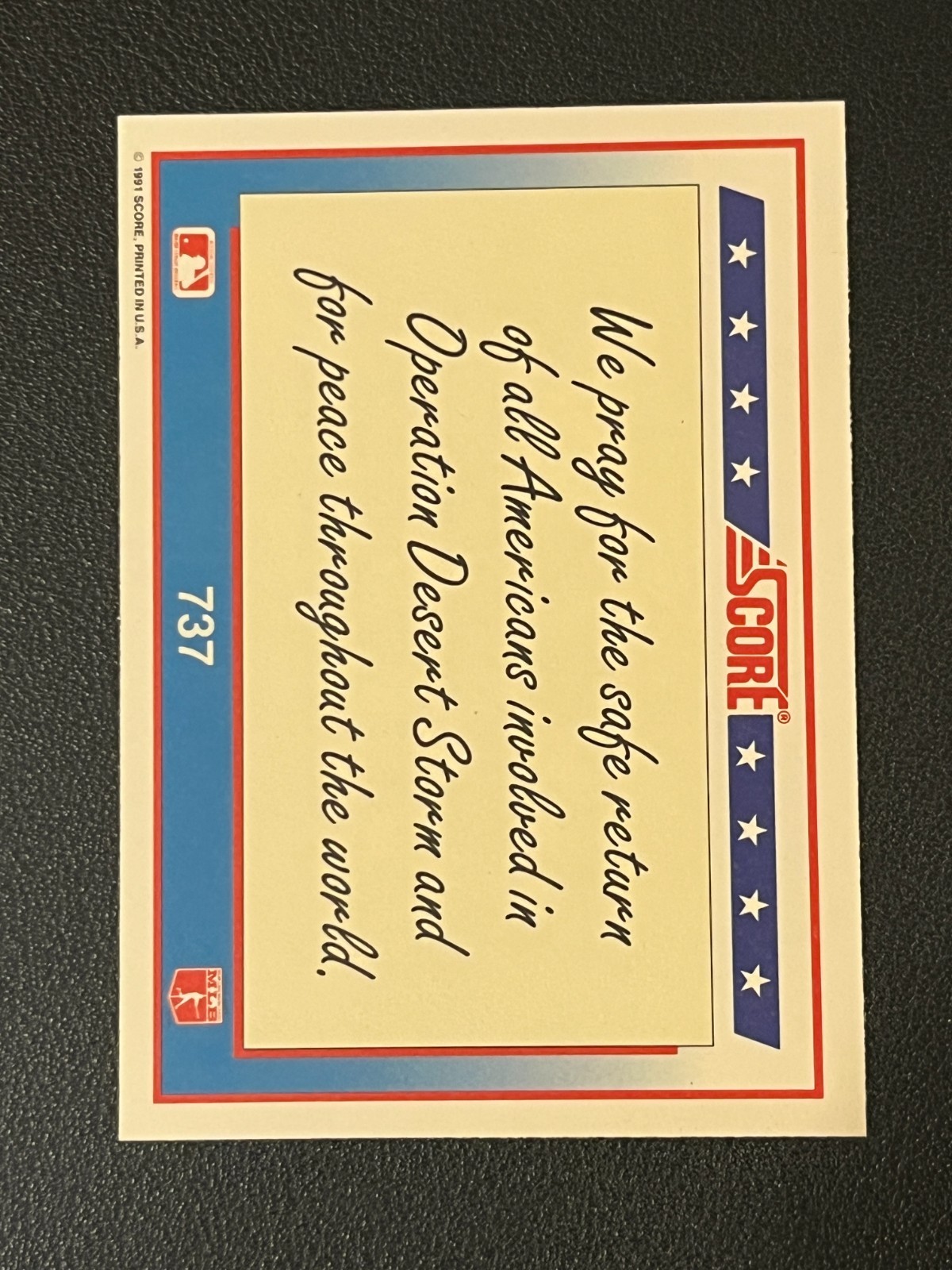 USA American Flag 1991 Score 737 (C)