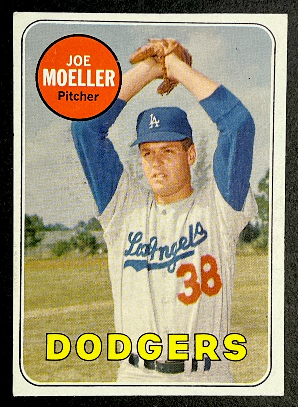1969 Topps Joe Moeller #444 White Letter Name VGEX-EX Los Angeles Dodgers