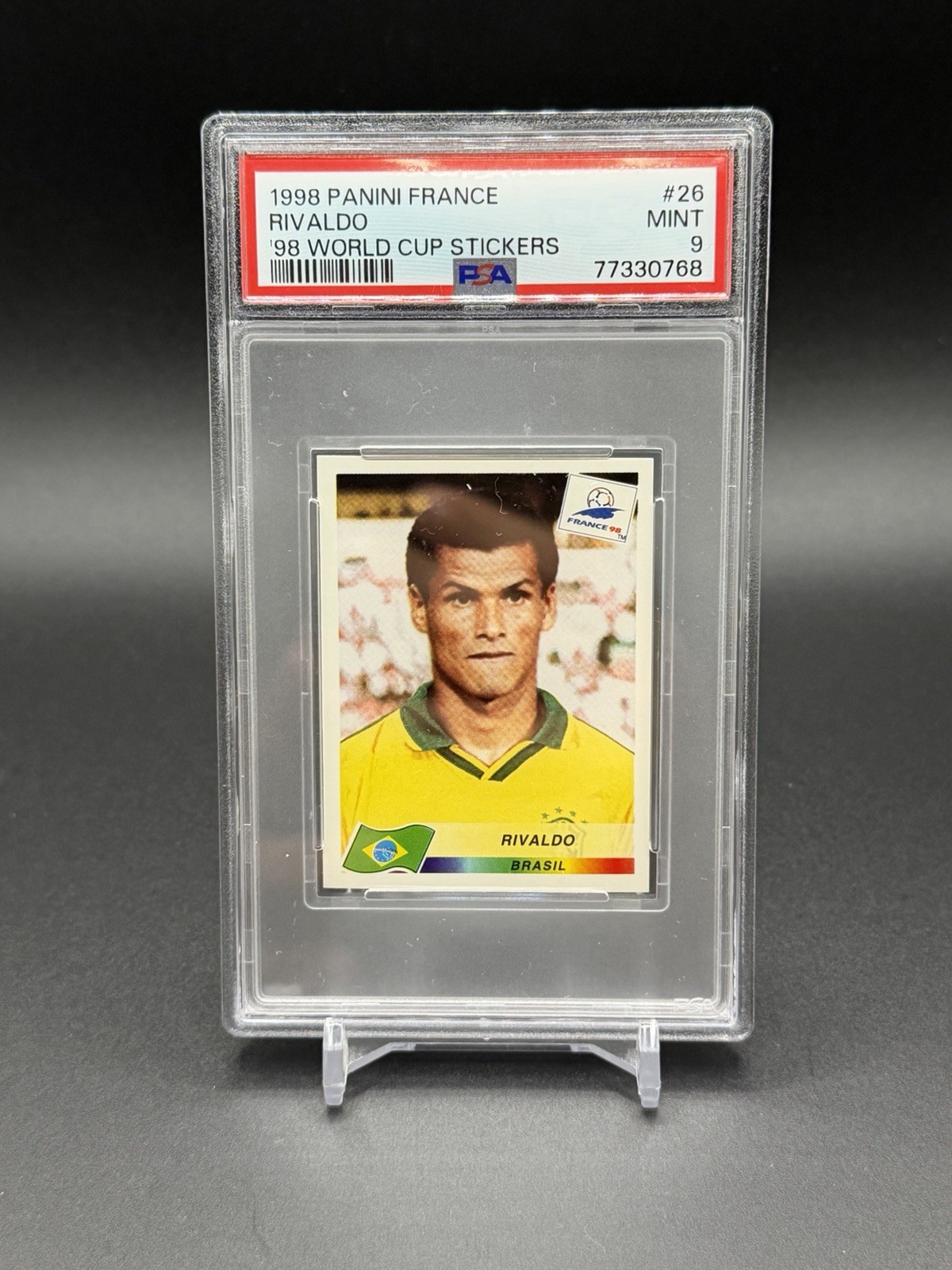 Rivaldo 1998 Panini France ‘98 World Cup #26 PSA 9 BRAZIL
