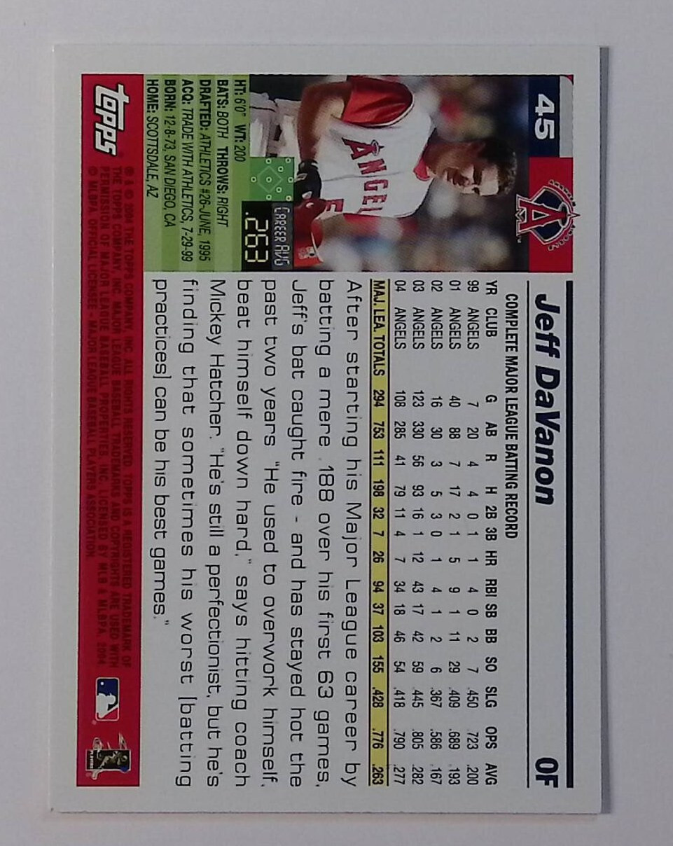 Jeff DaVanon Anaheim Angels 2005 Topps Baseball #45