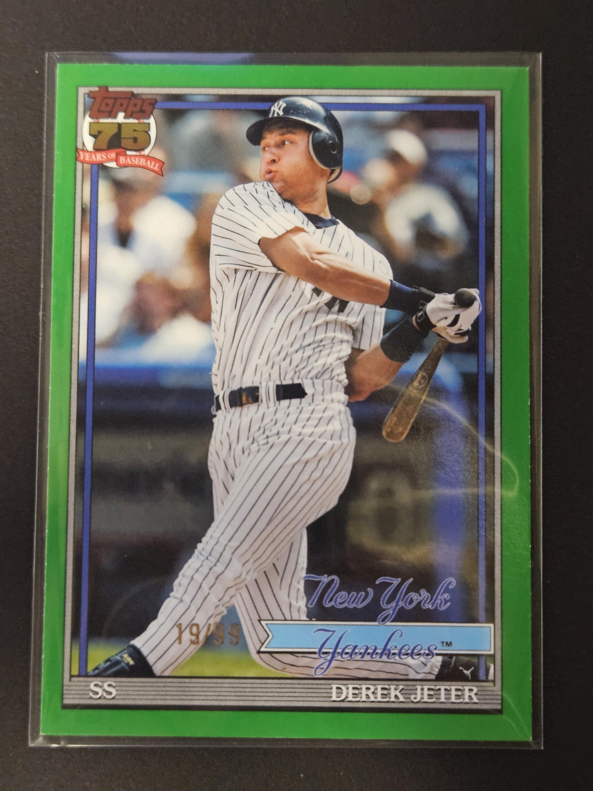 2026 Topps #T91-30 Derek Jeter #19/99 Green WS Win # Match New York Yankees