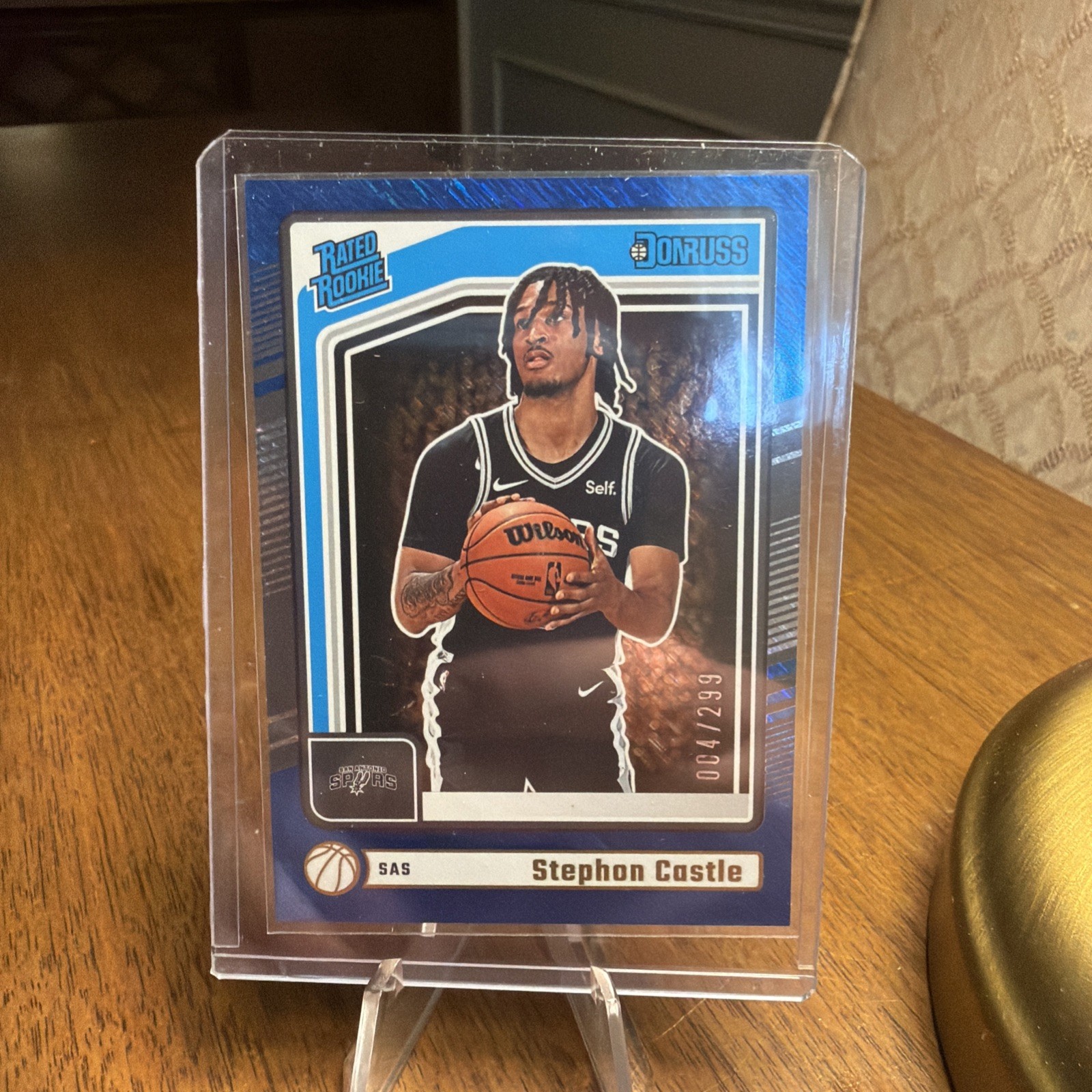 2024-25 Panini Donruss Stephon Castle #244 Blue Shimmer Rated Rookie RC /299