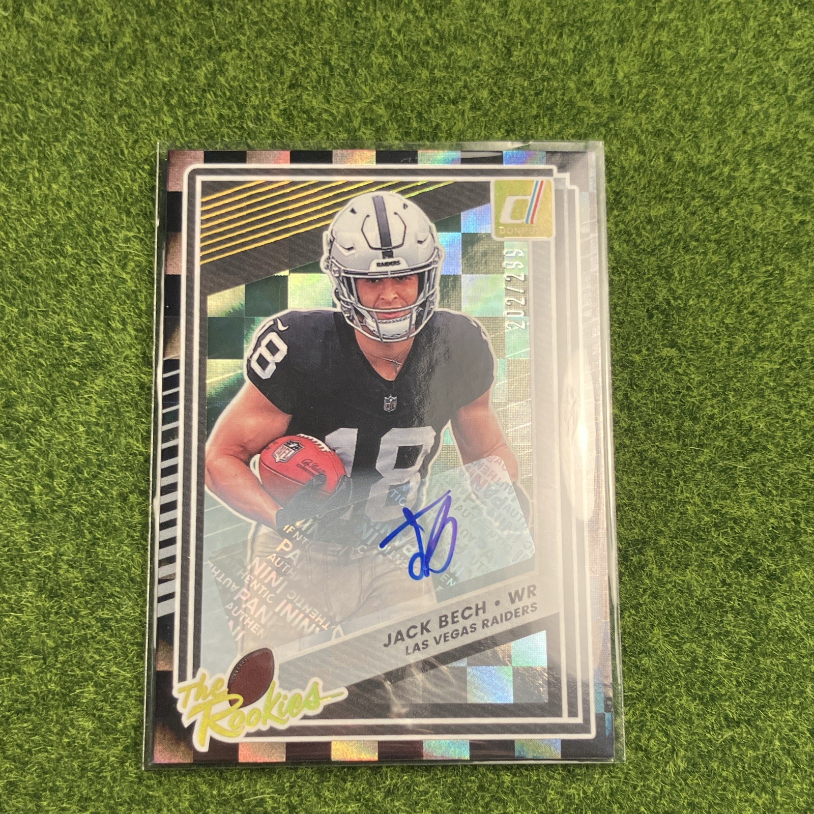 Panini 2025 Donruss The Rookies Jack Bech Raiders RC Auto #15 /299