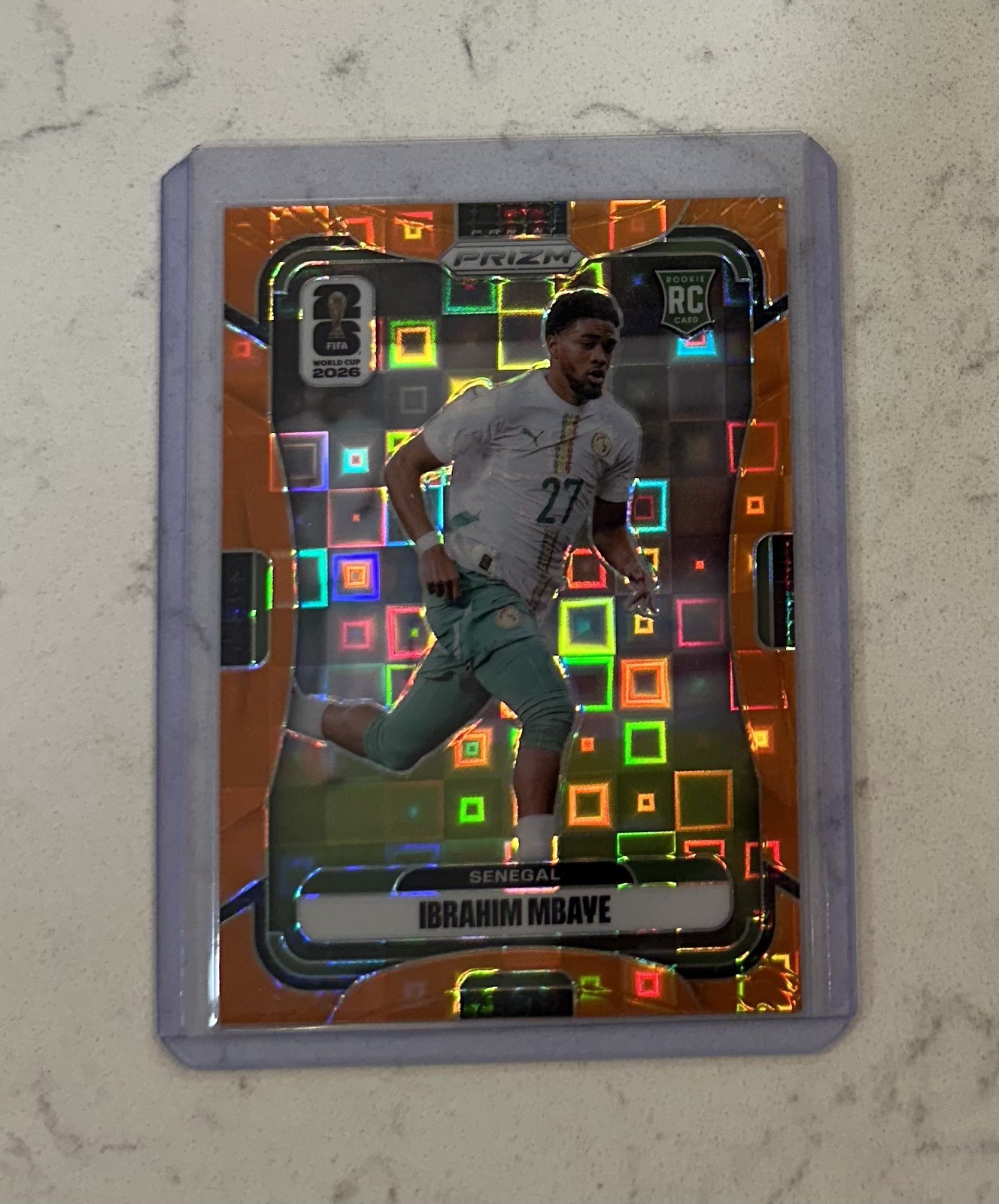 2026 Panini Prizm World Cup Ibrahim Mbaye #405 Orange Pandora Prizm RC /215