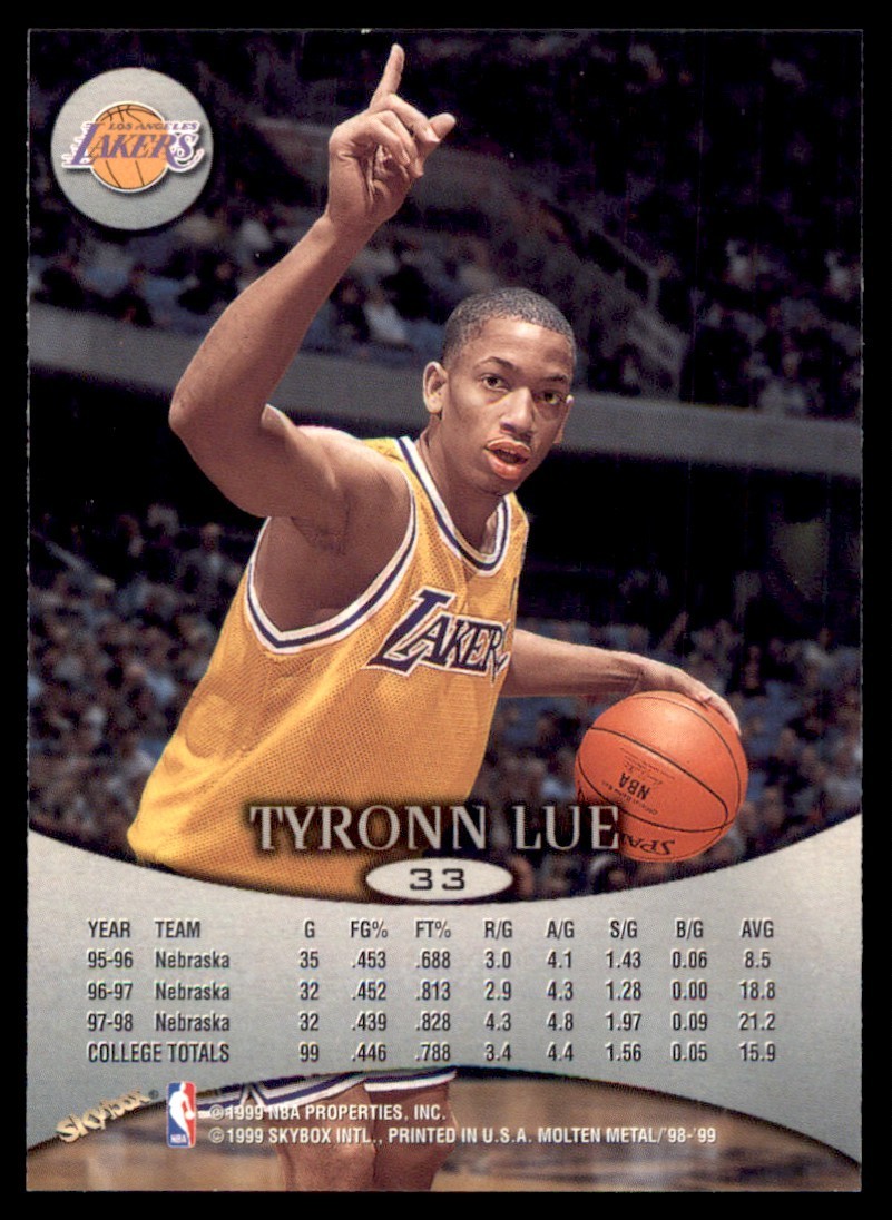 1998-99 SkyBox Molten Metal #33 Tyronn Lue RC Lakers