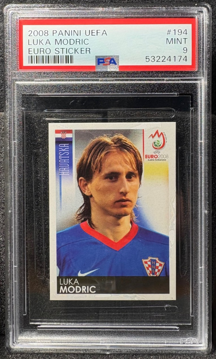 2008 Panini UEFA Euro Sticker #194 Luka Modric ROOKIE PSA 9 – Croatia LEGEND!