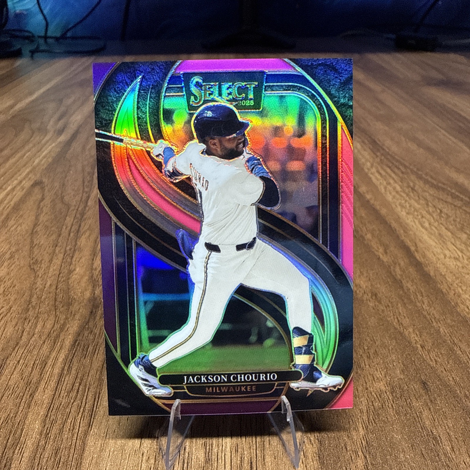 2025 Panini Select #130 Jackson Chourio Brewers Pink & Purple Prizm /199