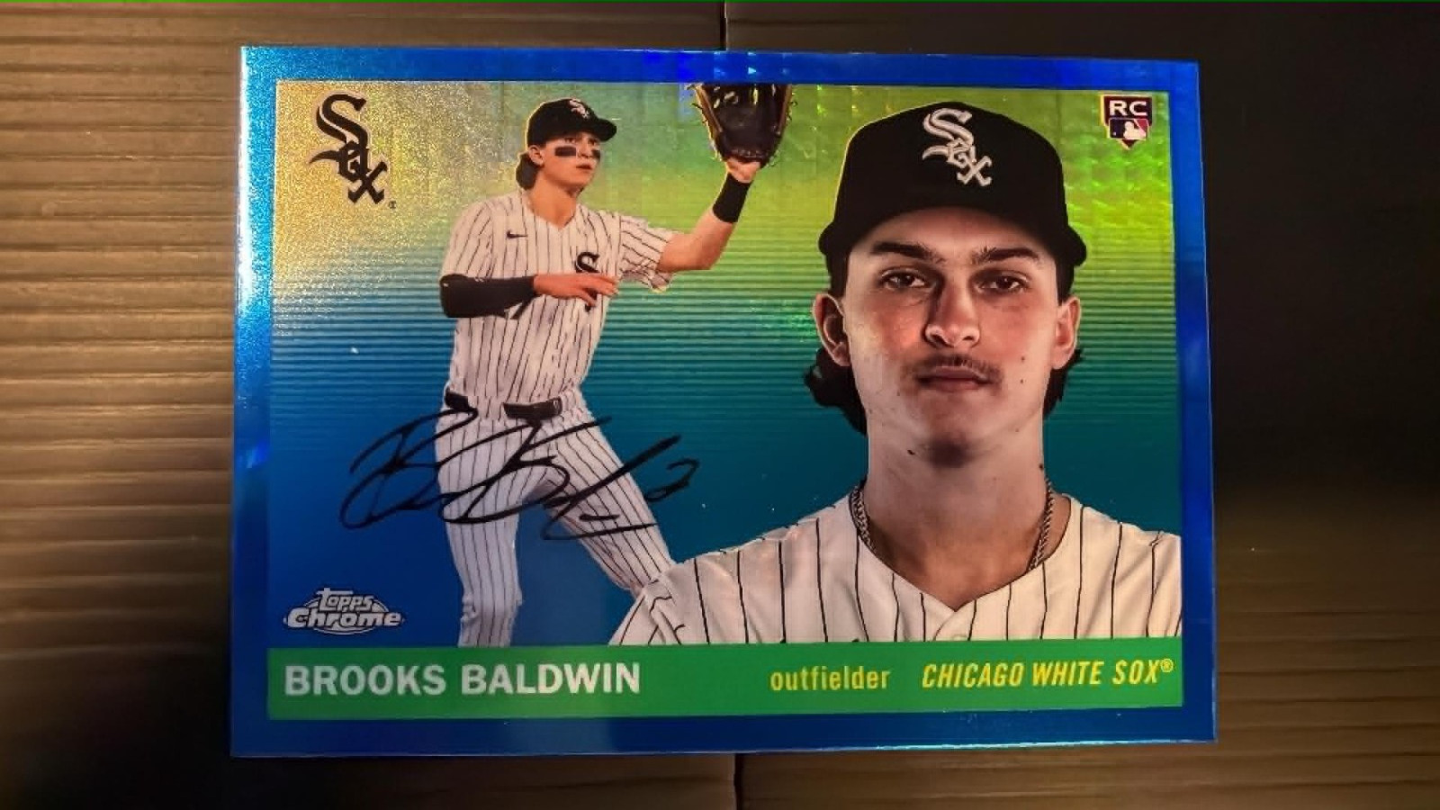 2025 Topps Chrome Platinum – Brooks Baldwin Blue Prism (RC) #252