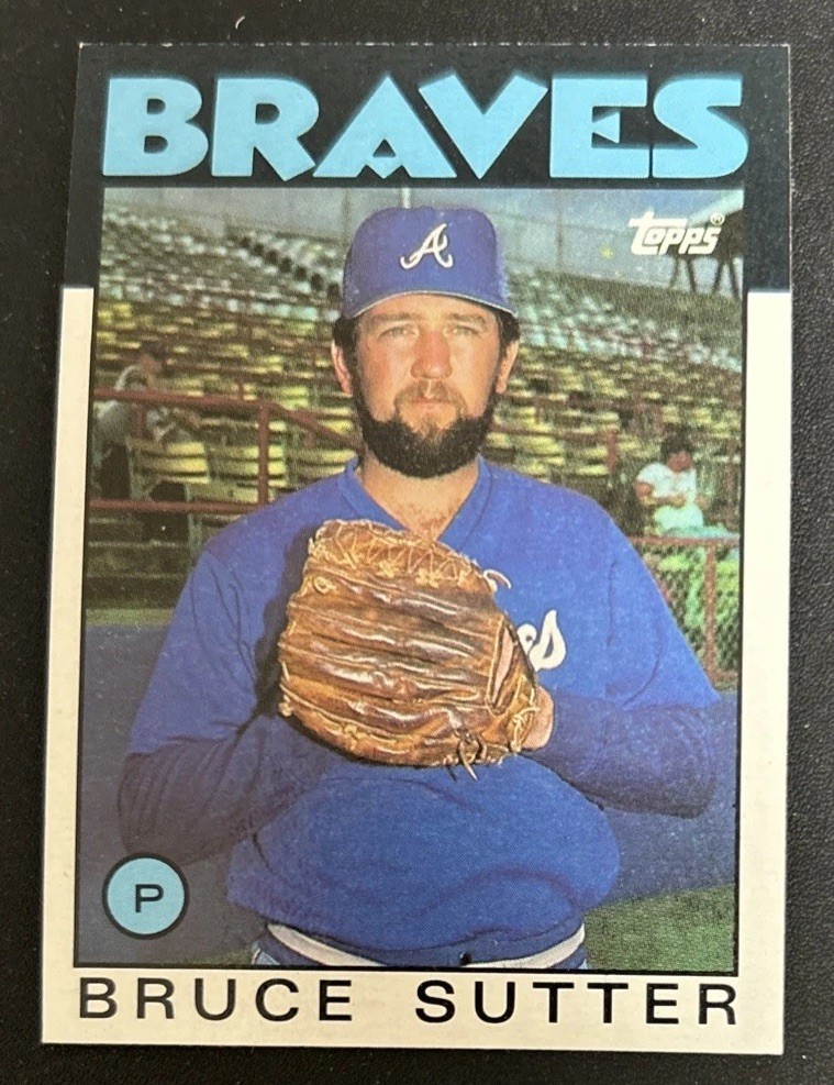 1986 Topps Bruce Sutter Baseball Card #620 Braves HOF Pitcher VG O/C