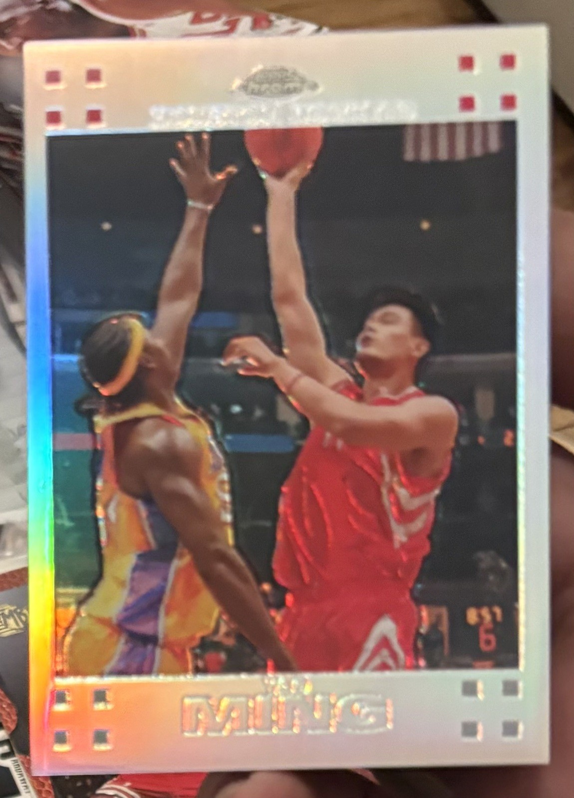 Yao Ming 2007-08 Topps Chrome Refractor #11 Houston Rockets