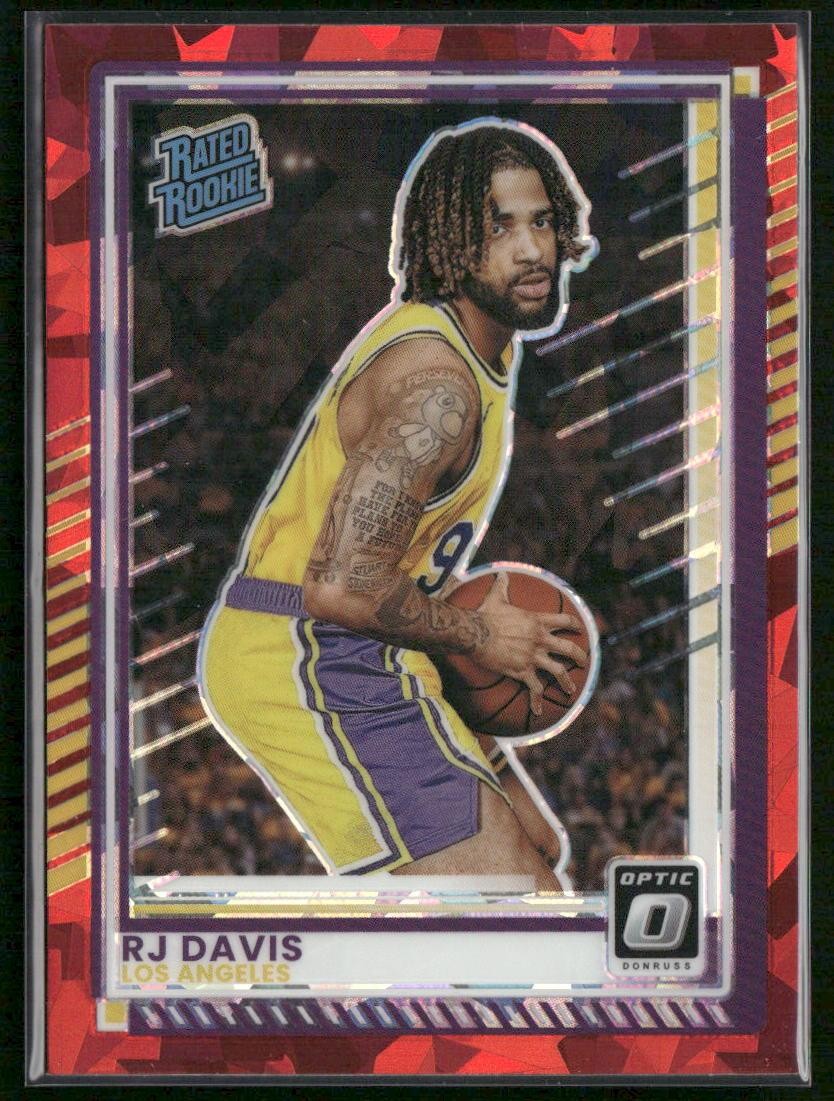 2025-26 Donruss #101 RJ Davis Optic Red Cracked Ice Los Angeles Lakers
