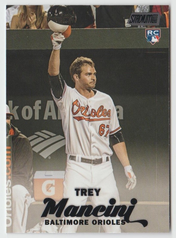 2017 Stadium Club Baseball Black Foil #136 Trey Mancini RC – Baltimore Orioles