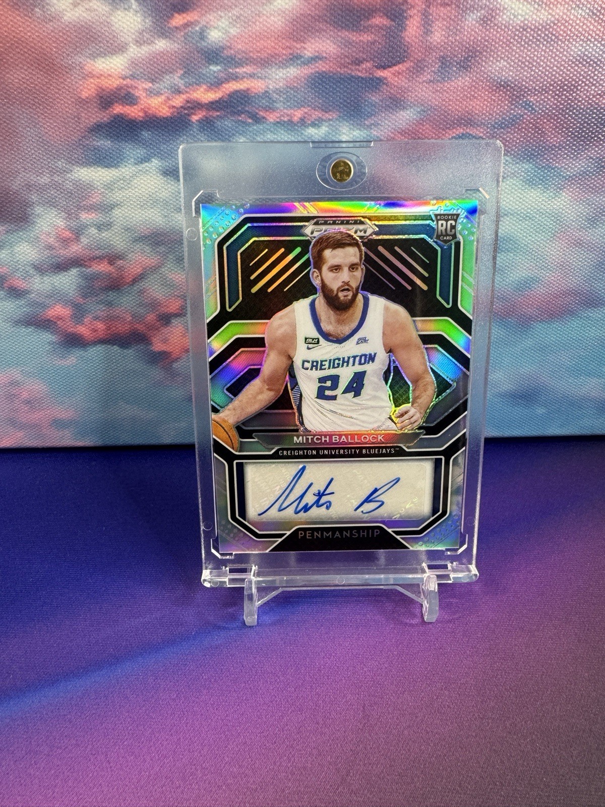 2021-22 Prizm Draft Picks College Pen Prizms Silver #12 Mitch Ballock Auto SKU1