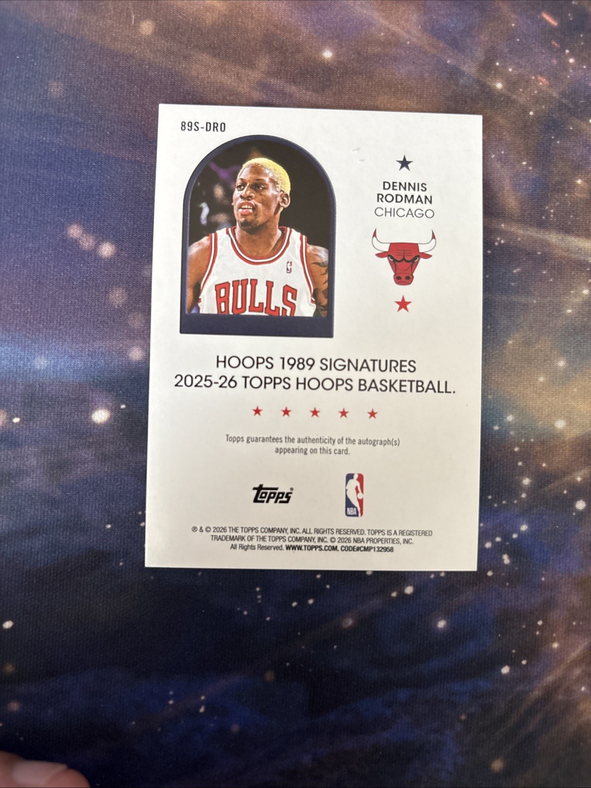 Topps 2025-26 Hoops 1989 Signatures Dennis Rodman Auto Bulls #89S-DRO