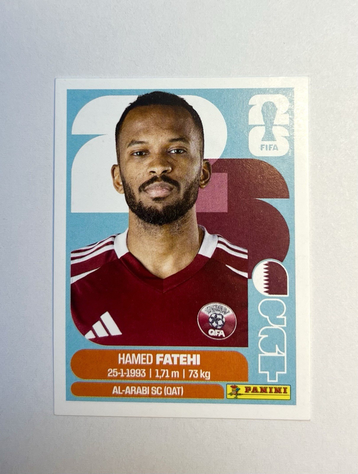 2026 Panini FIFA World Cup Hamed Fatehi Sticker QAT 12