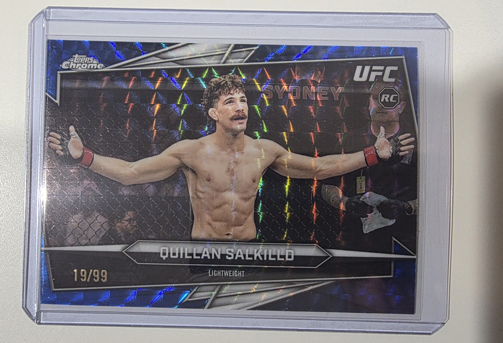 Quillan Salkilld 2026 Topps Chrome UFC #57 RC Blue Geometric Refractor /99