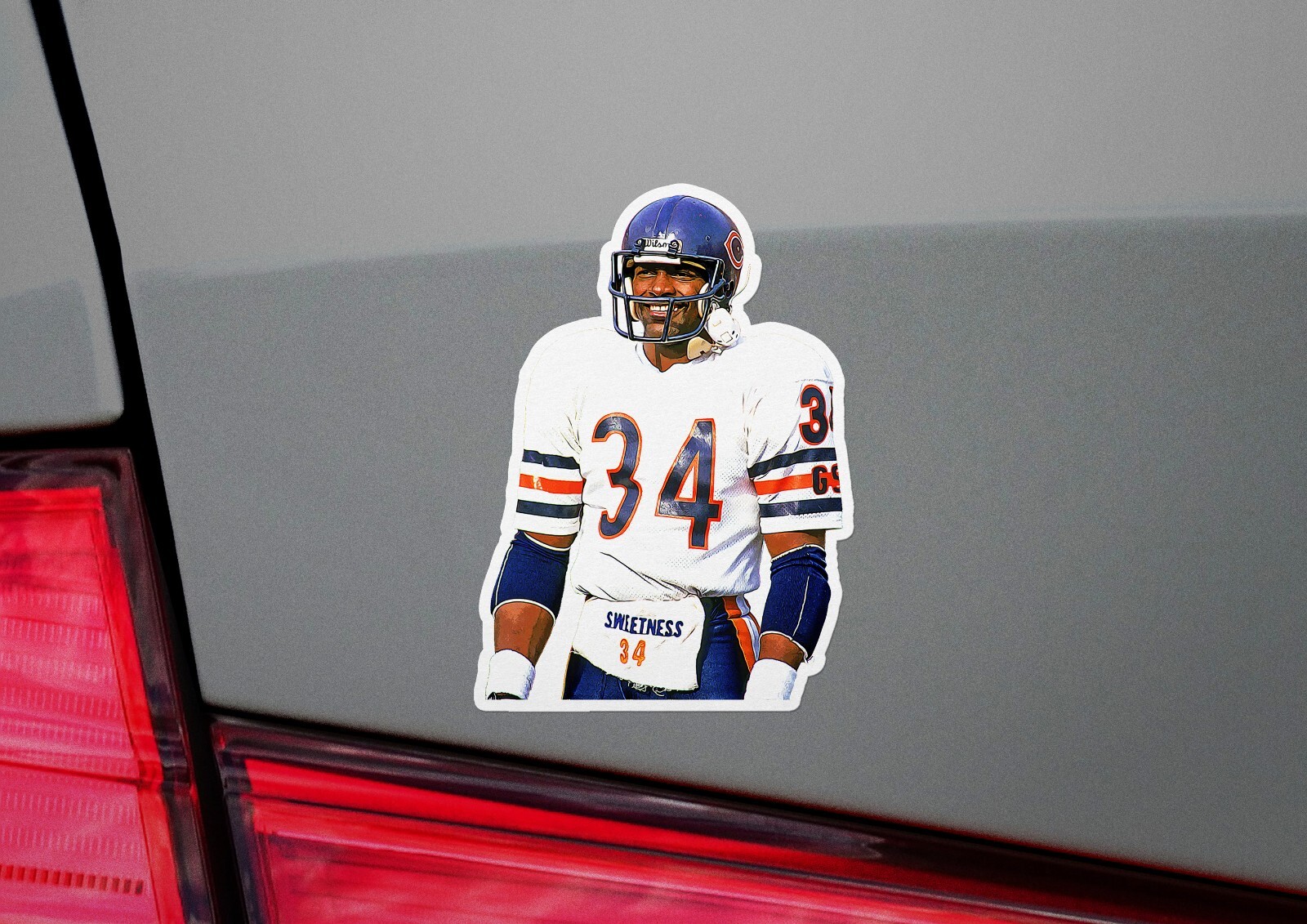 Walter Payton Chicago Bears Glossy Sticker Vinyl Laminate, Self Adhesive