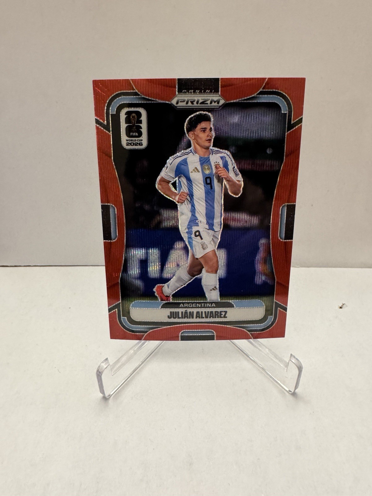 2026 Panini Prizm World Cup Julian Alvarez Red Wave /39 Argentina #1 SP