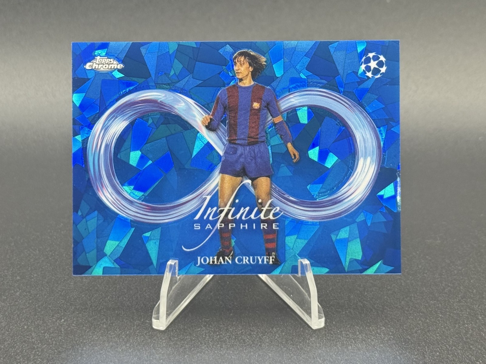 2024-25 Topps Chrome Sapphire UCC Case Hit Johan Cruyff Infinite Sapphire #IS-10