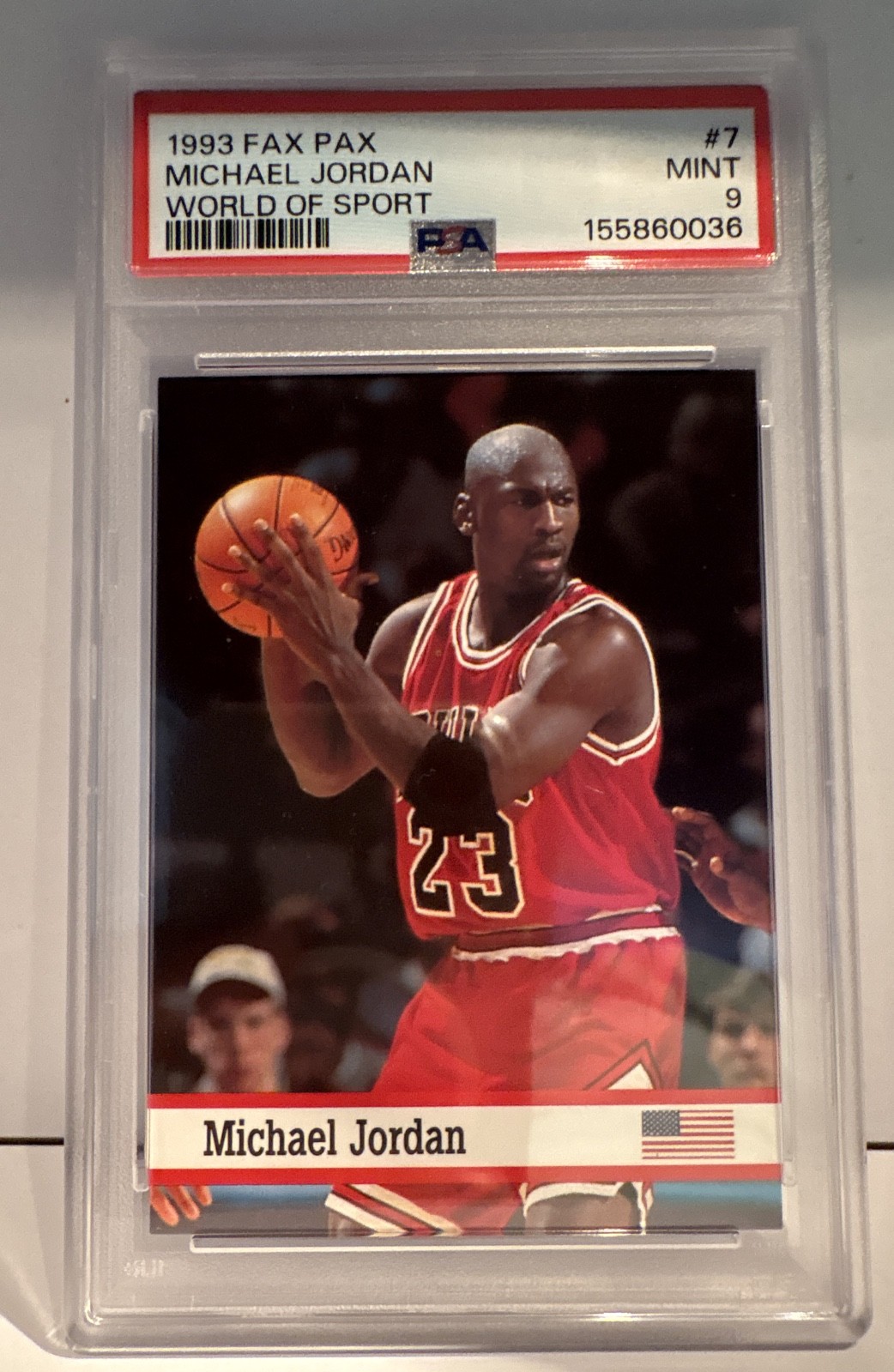 1993 Fax Pax – Michael Jordan #7 PSA 9 Mint Low Pop Rare Card