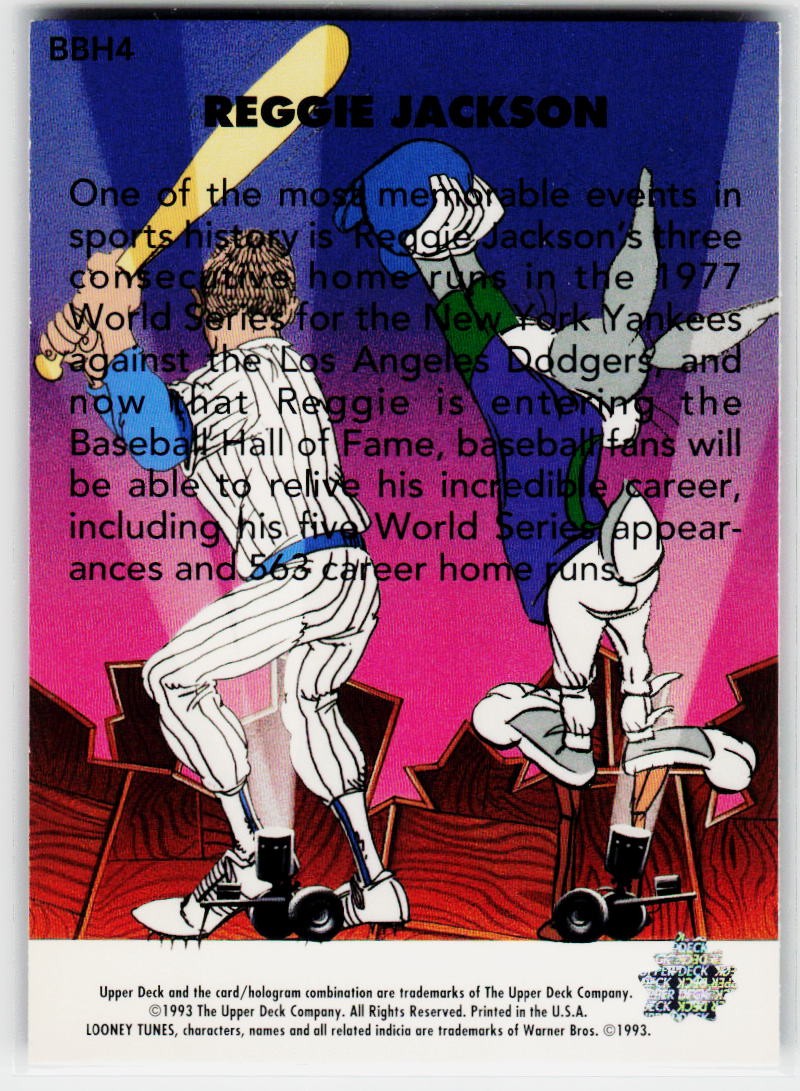 1993 Upper Deck Adventures in Toon World #BBH4 Reggie Jackson Bugs Bunny Hare-Os