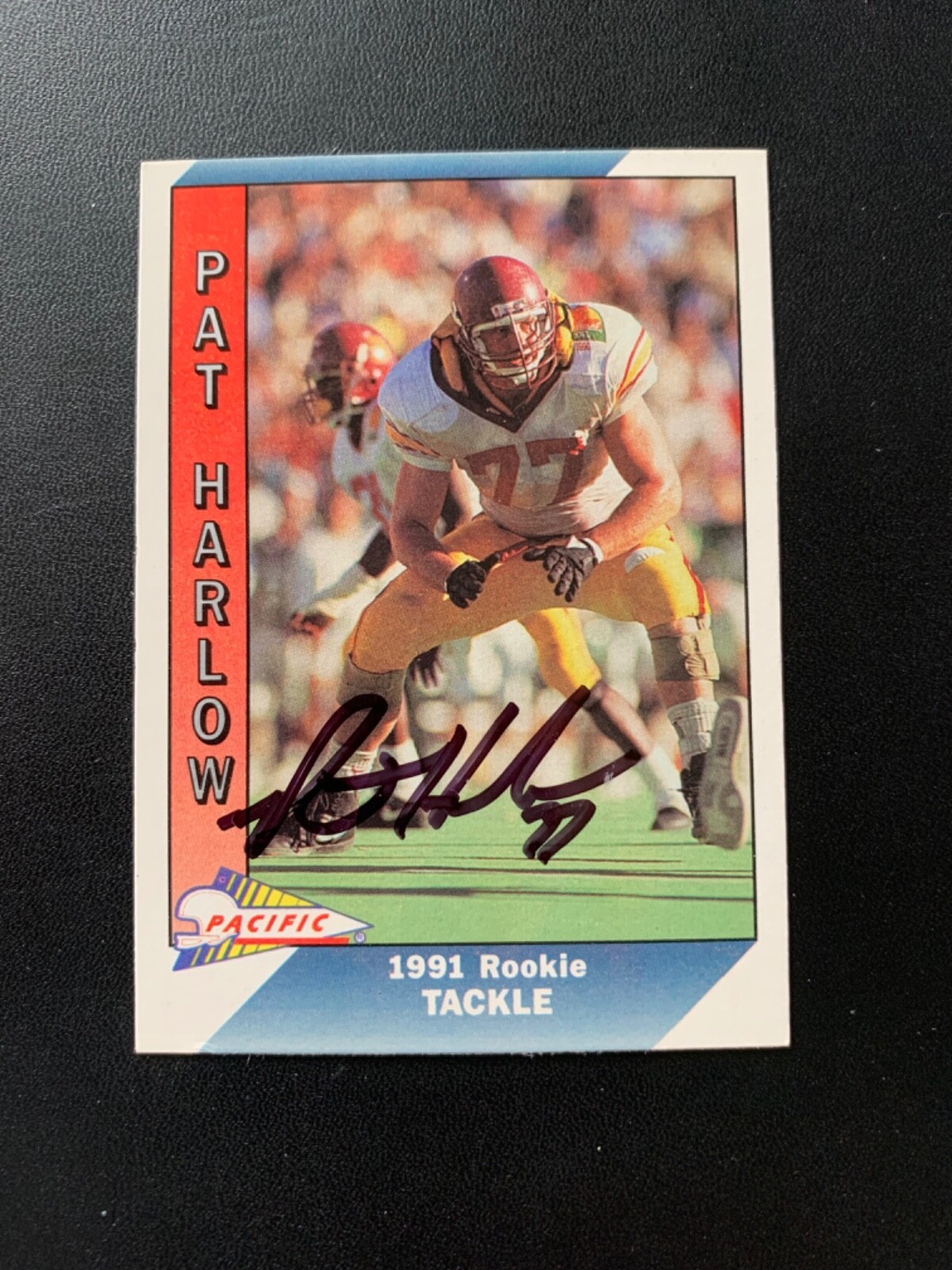 Pat Harlow Signed 1991 Pacific #343 Rookie Card New England Patriots Auto COA