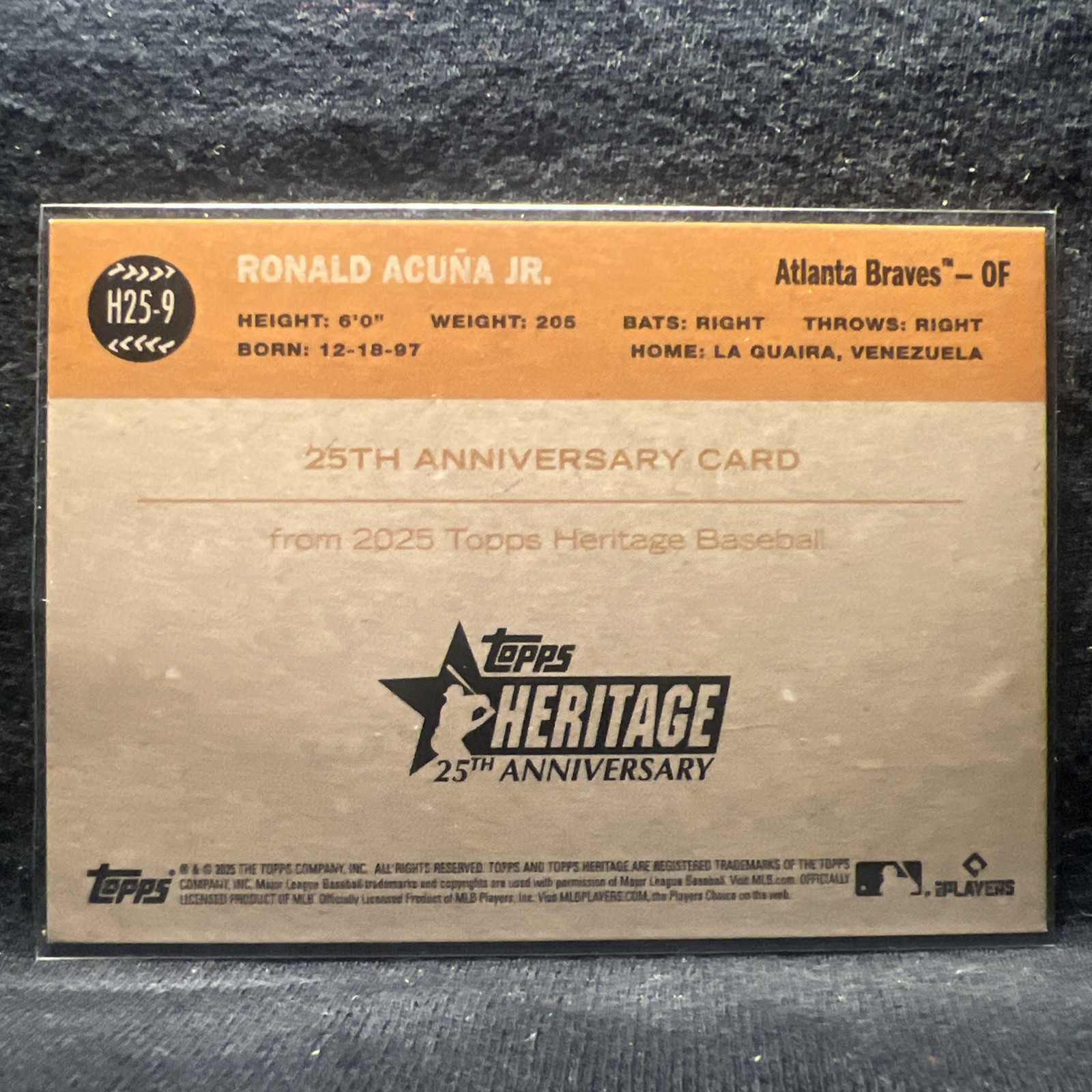 2025 Topps Heritage Heritage 25th Anniversary Ronald Acuña Jr. H25-9 Holographic