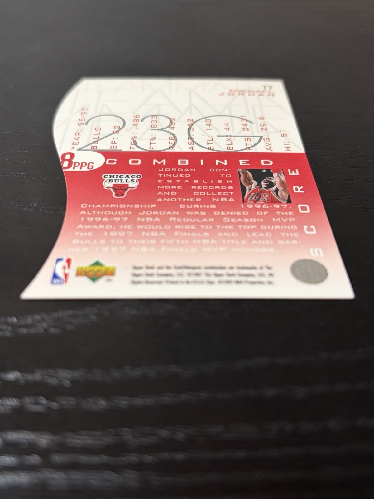 Michael Jordan Upper Deck 1997 Teammates Insert #T7 Chicago Bulls NBA