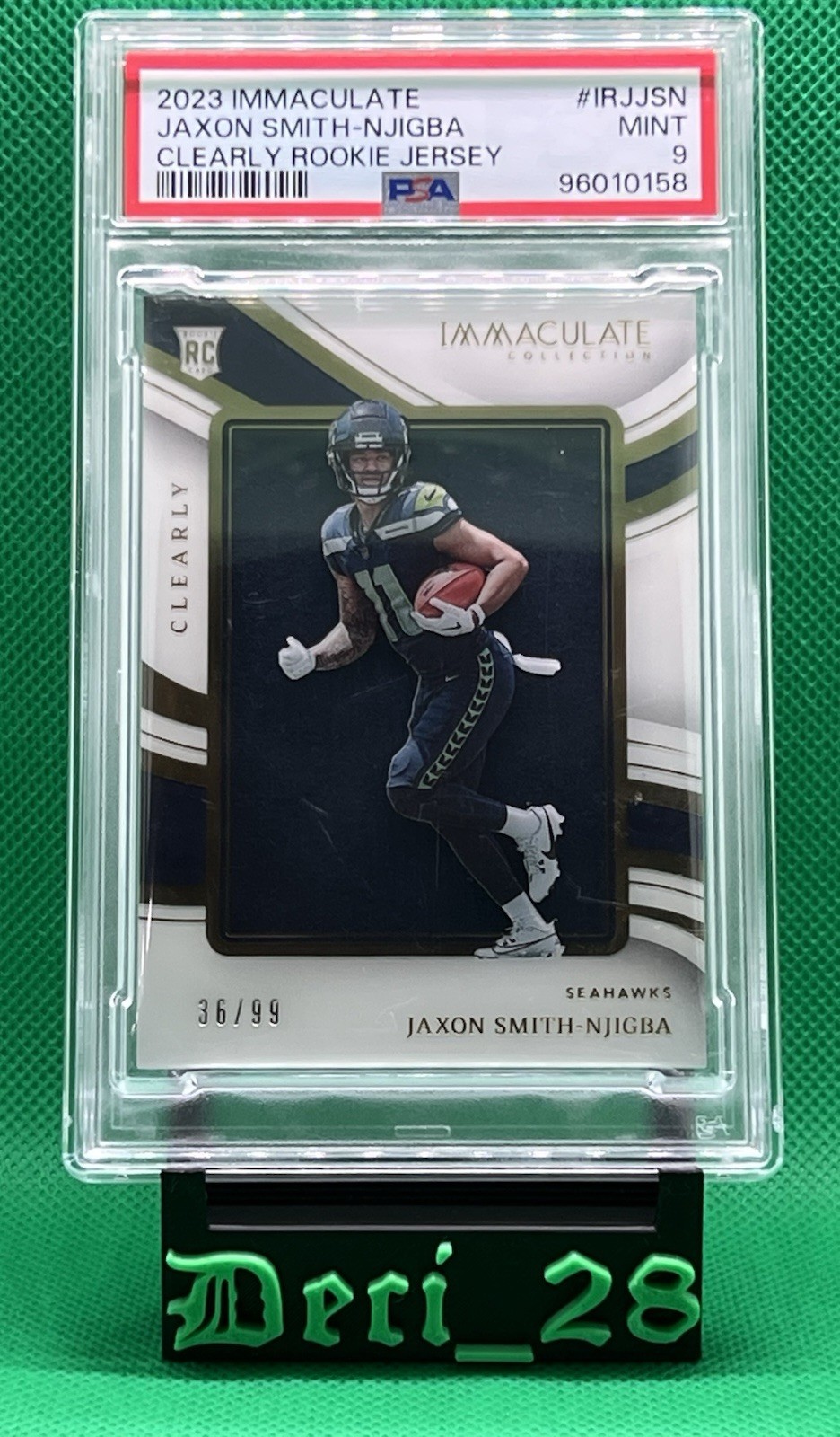 2023 Immaculate-Clearly Rookie Jersey Jaxon Smith-Njigba PSA9 POP2 (No PSA 10’s)