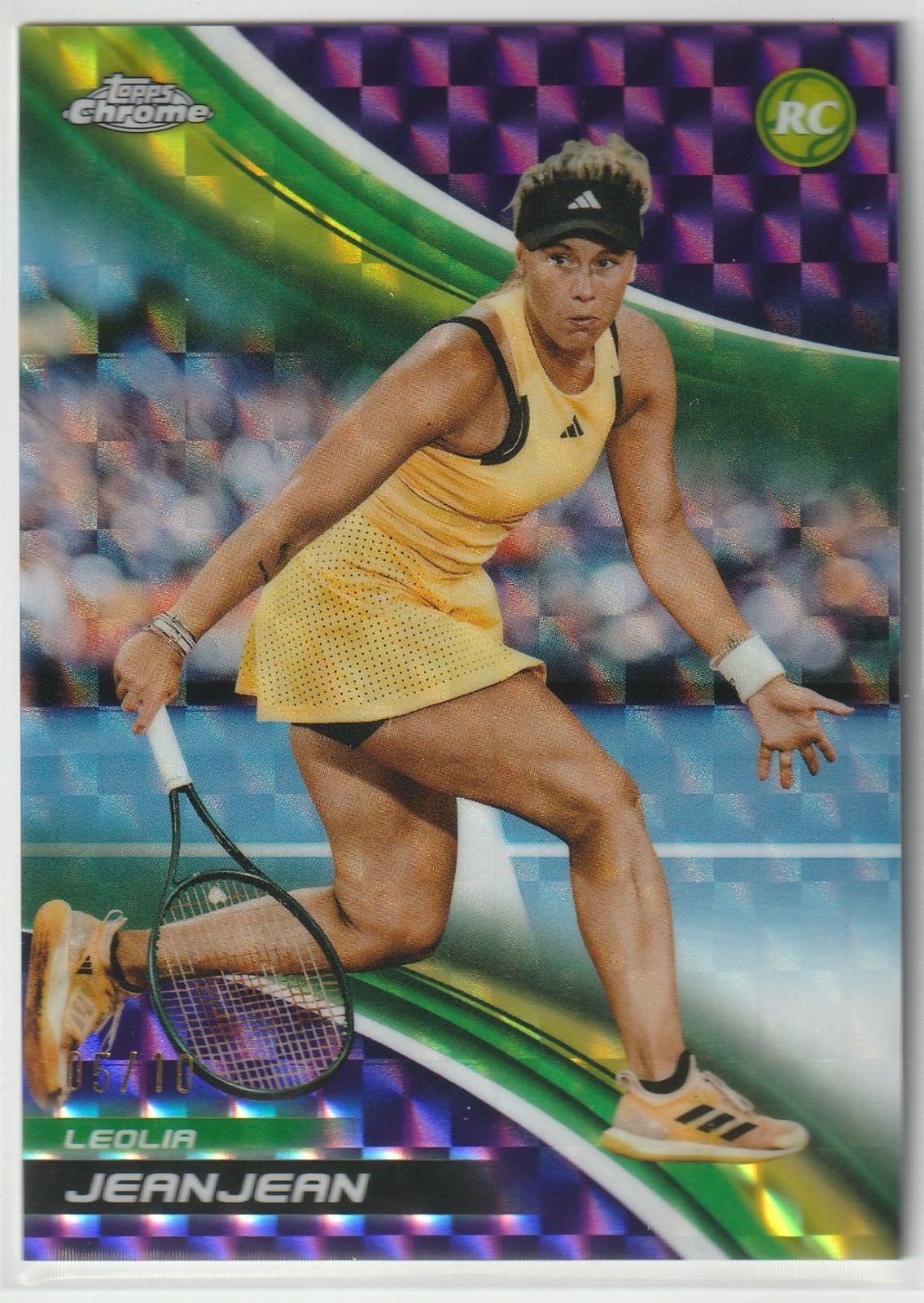 2025 Topps Chrome Tennis Leolia Jeanjean #196 Purple Geometric Refractor /10 RC