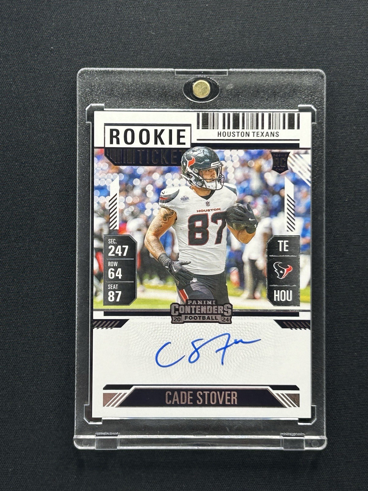 CADE STOVER 2024 CONTENDERS ROOKIE TICKET AUTO #130 TEXANS RC Q4246
