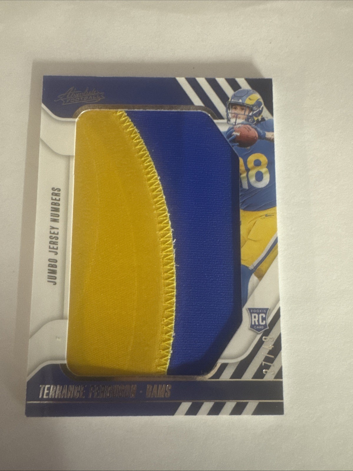 2025 Panini Absolute Terrance Ferguson Jumbo RC Patch Jersey Number 37/49 Rams