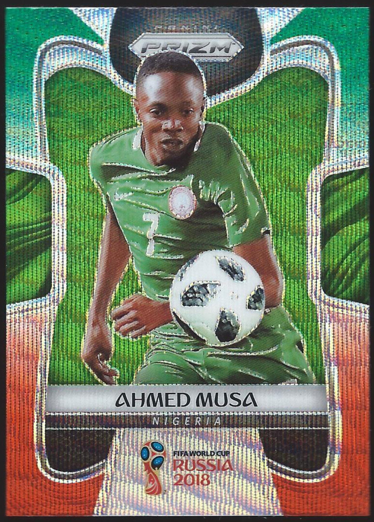 2018 Panini Prizm World Cup AHMED MUSA Green & Orange Prizm Refractor #140