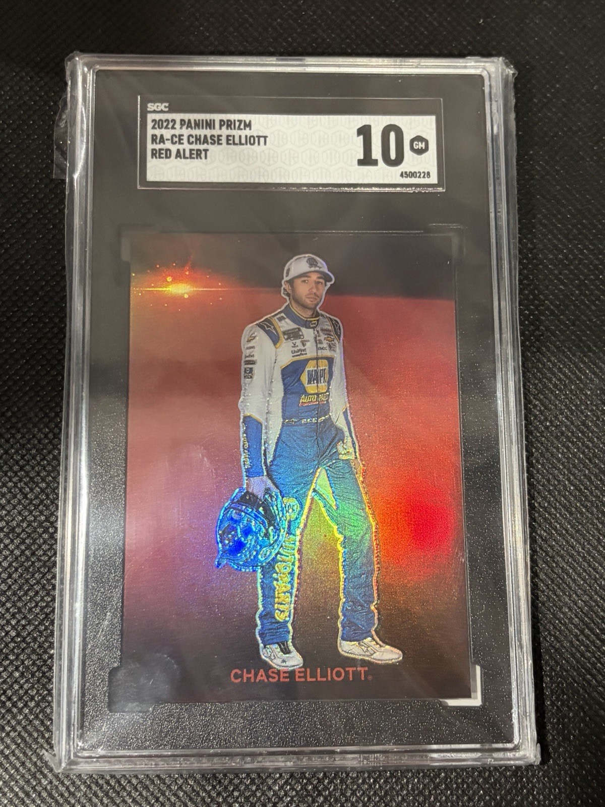 Chase Elliott Red Alert Card 2022 Panini Prizm Racing Case Hit SSP SGC 10