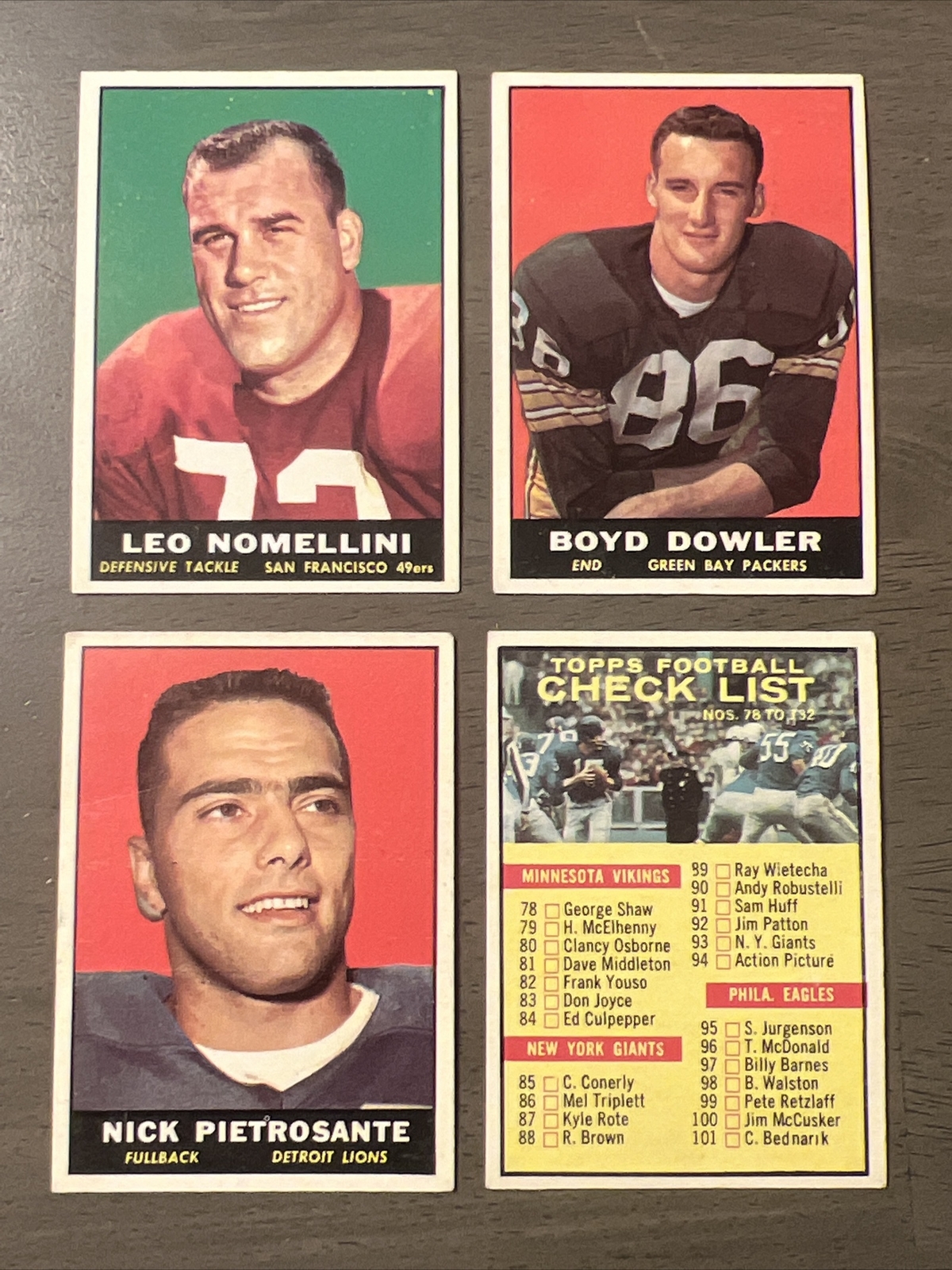 1961 TOPPS FOOTBALL #1-200 YOU PICK COMPLETE YOUR SET FREE SHIPPING