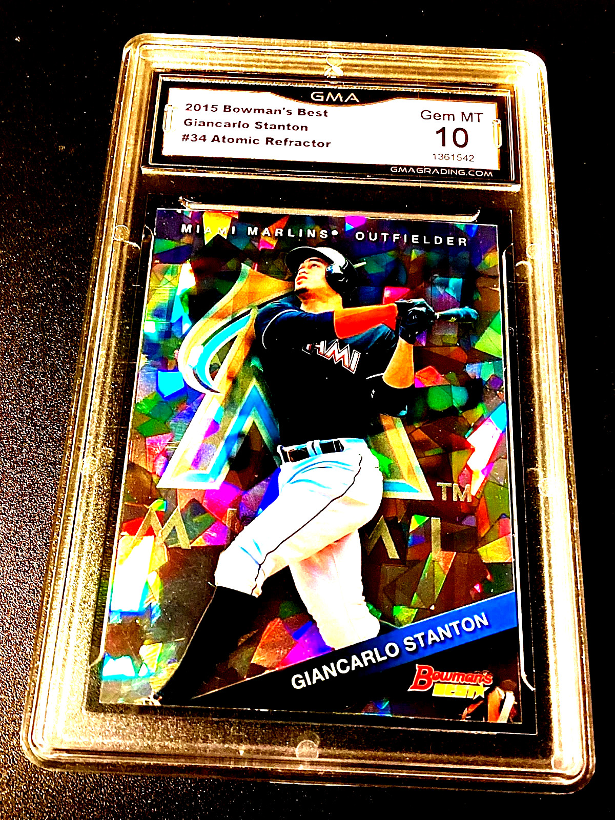 Giancarlo Stanton Atomic Refractor Gem Mint 10 2015 Bowman Best #34 Yankees SP